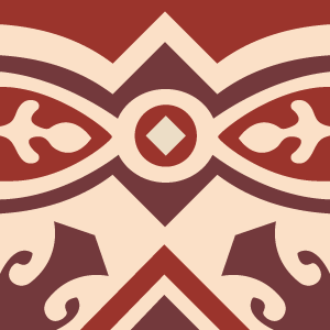 Outer border tile Belmonte Cenefa Ext with leaves and foliage, bands and lines, key patterns and paths